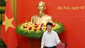 El presidente Luong Cuong habla en la reunión. (Foto: Nhan Dan)