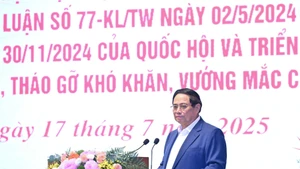 El primer ministro vietnamita, Pham Minh Chinh. habla en la cita. (Foto: Nhan Dan)