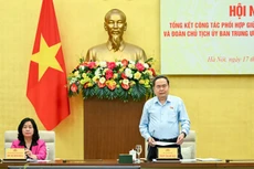 El presidente de la Asamblea Nacional de Vietnam, Tran Thanh Man, interviene en la cita. (Foto: Nhan Dan)