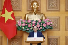 El primer ministro de Vietnam, Pham Minh Chinh, interviene en la reunión. (Foto: Nhan Dan)