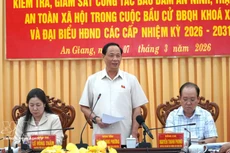 El vicepresidente de la Asamblea Nacional, Tran Quang Phuong, interviene en la reunión (Foto: VNA)