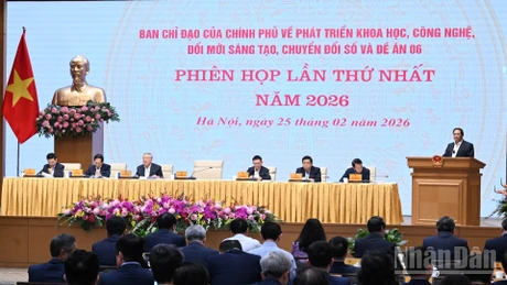 El primer ministro de Vietnam, Pham Minh Chinh, habla en el evento. (Foto: Nhan Dan)