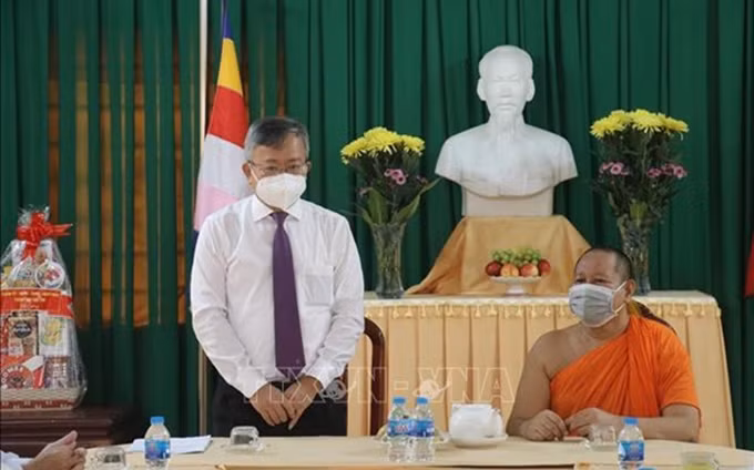 El presidente del Comité del Frente de la Patria de Vietnam en la ciudad de Can Tho, Nguyen Trung Nhan, en la cita. (Fotografía: VNA)