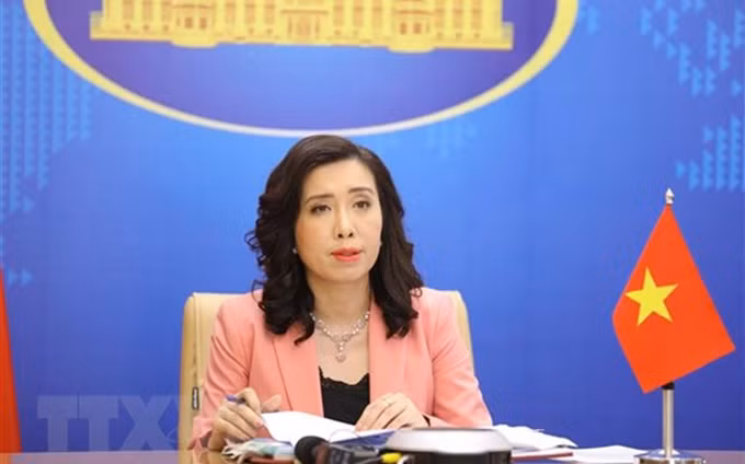 La portavoz del Ministerio de Relaciones Exteriores, Le Thi Thu Hang. (Fotografía: VNA) 