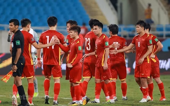 Jugadores de la selección nacional de Vietnam. (Fotografía: VNA)