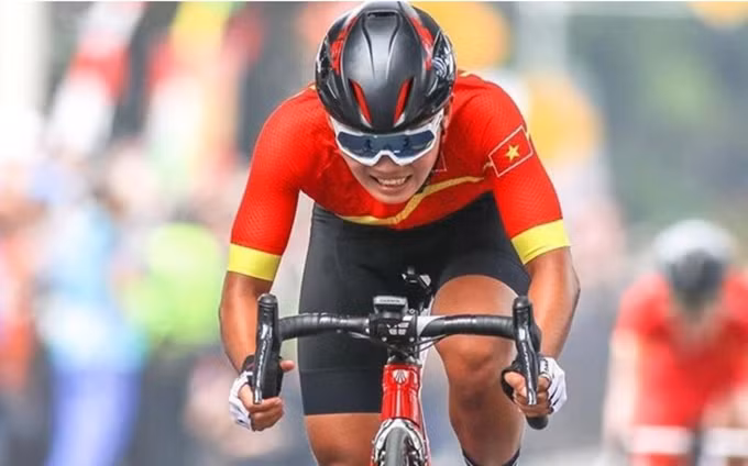 La ciclista vietnamita Nguyen Thi That (Foto: webthethao.vn)