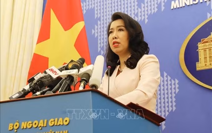 La portavoz de la Cancillería de Vietnam, Le Thi Thu Hang. (Fotografía: VNA)