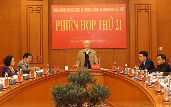 El secretario general del Partido Comunista de Vietnam, Nguyen Phu Trong, interviene en la cita (Foto: VNA)
