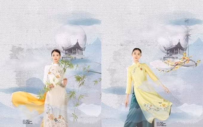 Diseños de Ao Dai presentados en el evento. (Fotografía: uongbi.gov.vn)