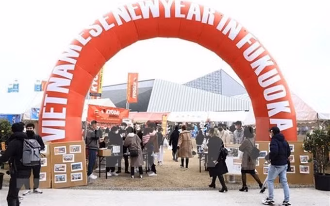 Celebran Festival del Tet vietnamita en prefectura japonesa de Fukuoka. (Fotografía: VNA)