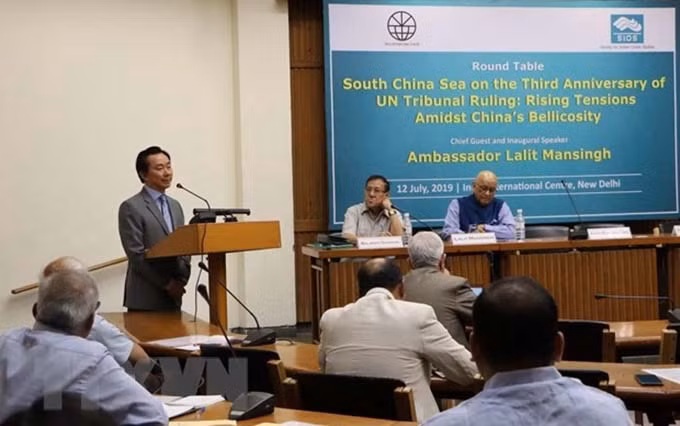 El embajador vietnamita en la India, Pham Sanh Chau, en el evento. (Fotografía: VNA)