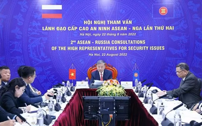 El ministro de Seguridad Pública de Vietnam, general To Lam, participa en la segunda Conferencia de Consulta de Seguridad Asean-Rusia desde Hanói. (Fotografía: VNA)