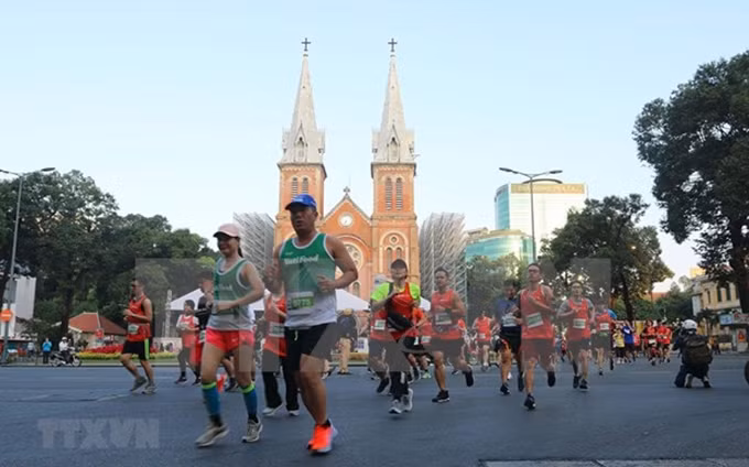 Los atletas en el evento. (Fotografía: VNA)