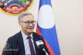 El viceprimer ministro y titular de Relaciones Exteriores de Laos, Thongsavan Phomvihane, durante la entrevista con la VNA (Foto: VNA)