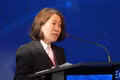 La embajadora de Vietnam en Argentina, Ngo Minh Nguyet, habla en el evento. (Foto: VNA)