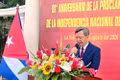 El embajador de Vietnam en Cuba, Le Quang Long, interviene en el acto. (Foto: Embajada de Vietnam en Cuba)
