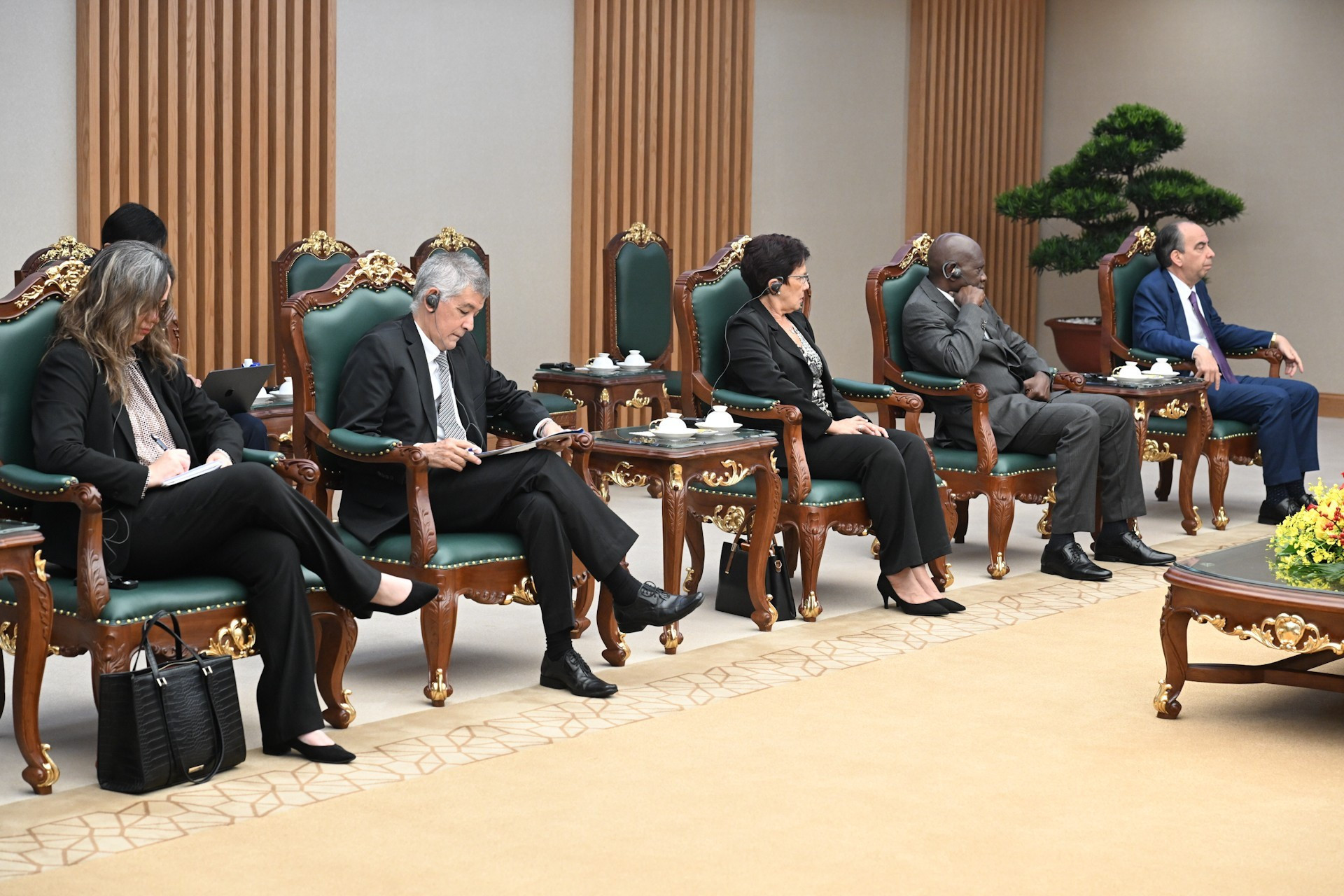 Miembros de la delegación de Prensa Latina de Cuba.