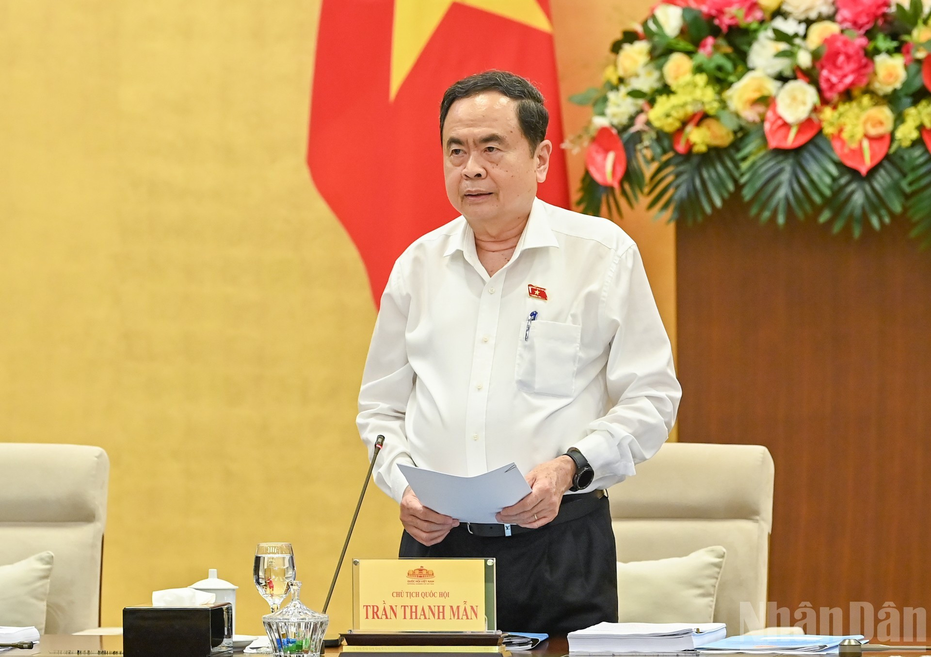 El presidente de la ANV, Tran Thanh Man, habla en la cita.