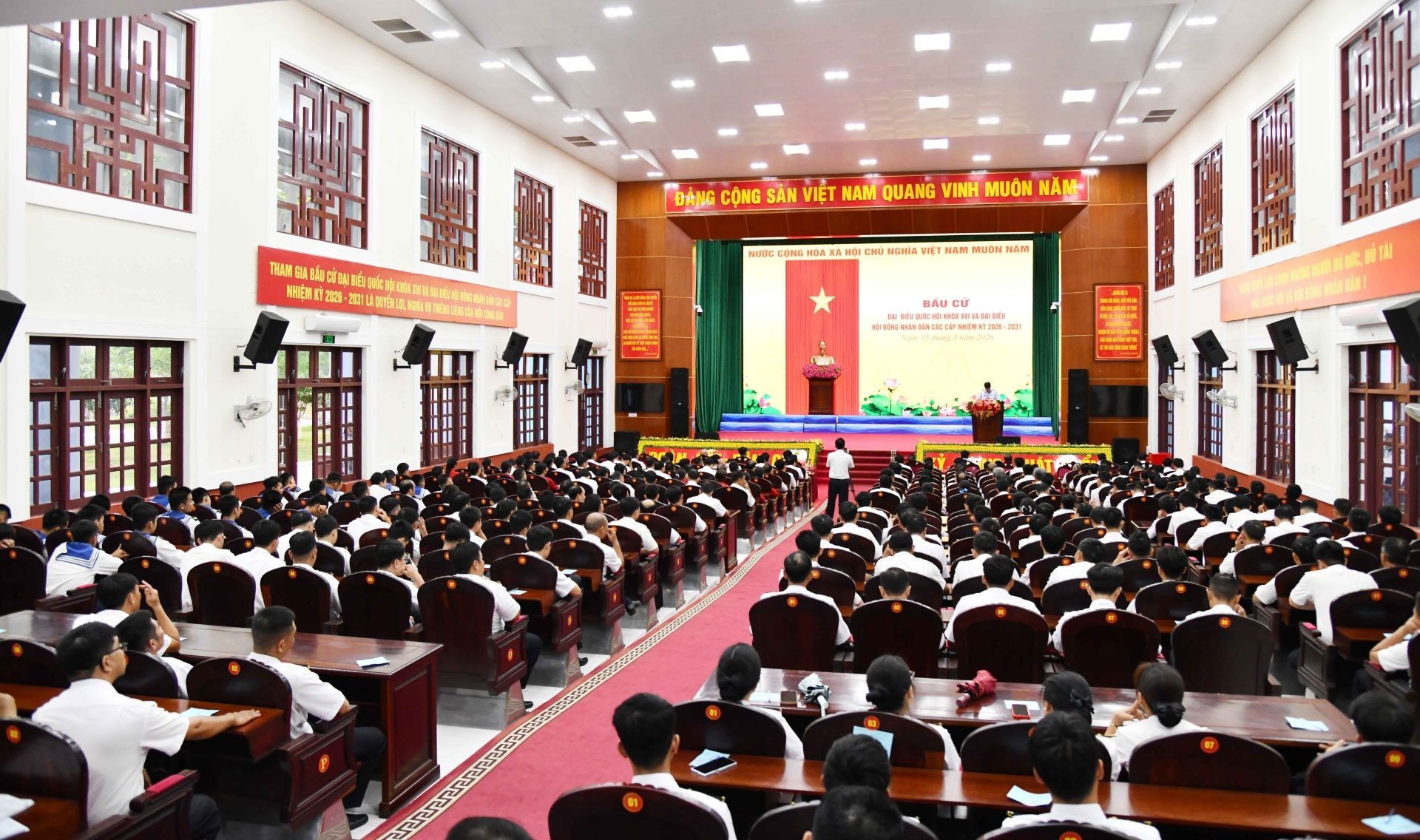 Vista de la ceremonia de apertura de las elecciones de diputados de la XVI Asamblea Nacional y de los Consejos Populares de todos los niveles para el período 2026-2031 en el Mando de la Región Naval 5.