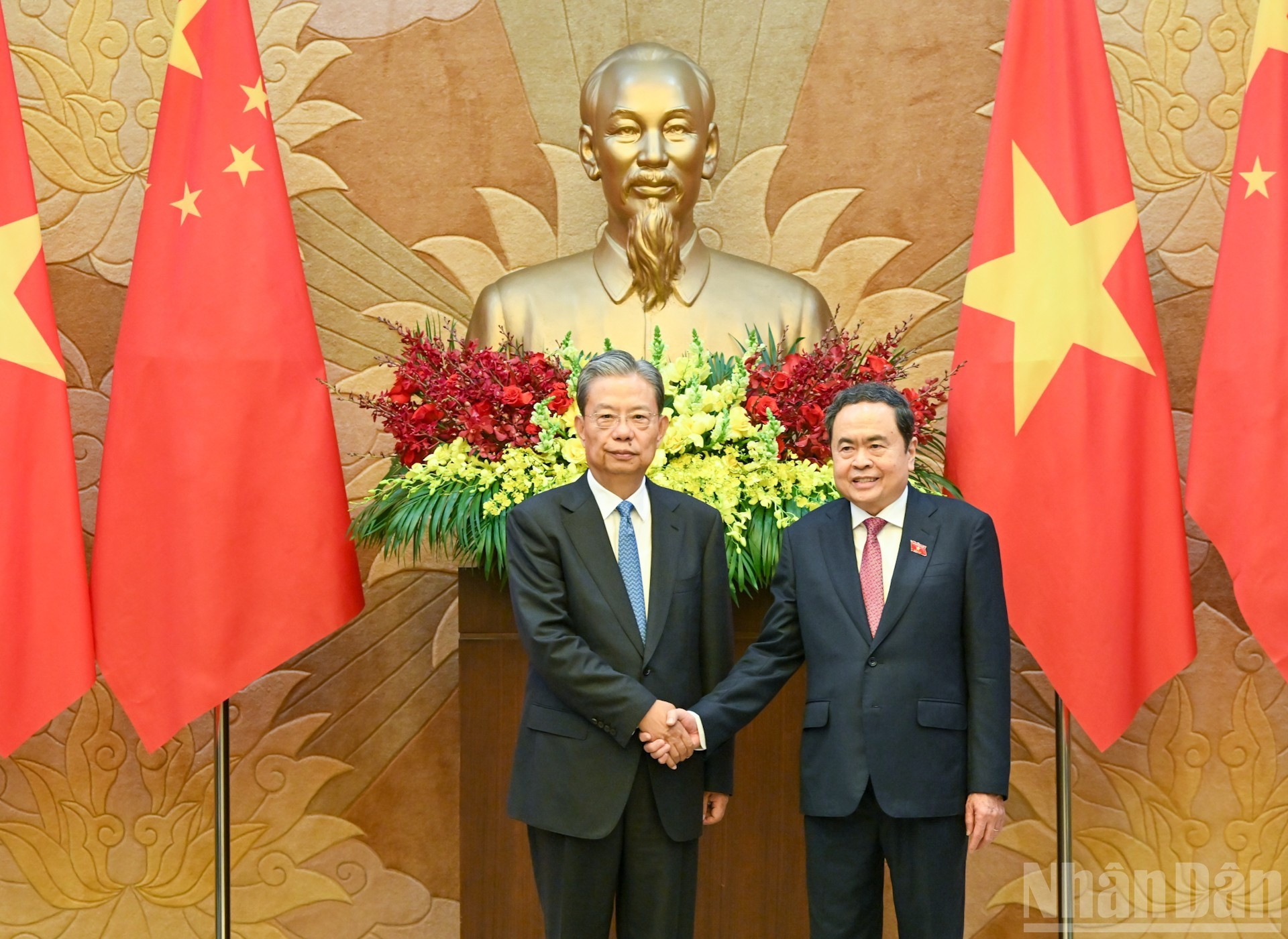 El presidente de la ANV, Tran Thanh Man, y el titular del Comité Permanente de APN, Zhao Leji. El presidente de la ANV, Tran Thanh Man, y el titular del Comité Permanente de APN, Zhao Leji.