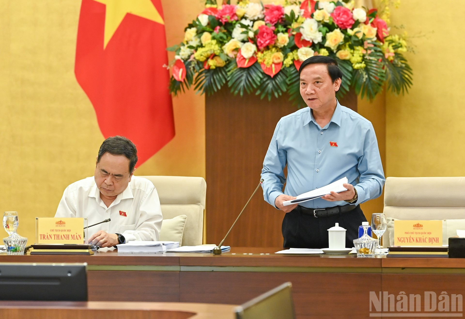 El subtitular de la ANV, Nguyen Khac Dinh, toma la palabra en la cita.