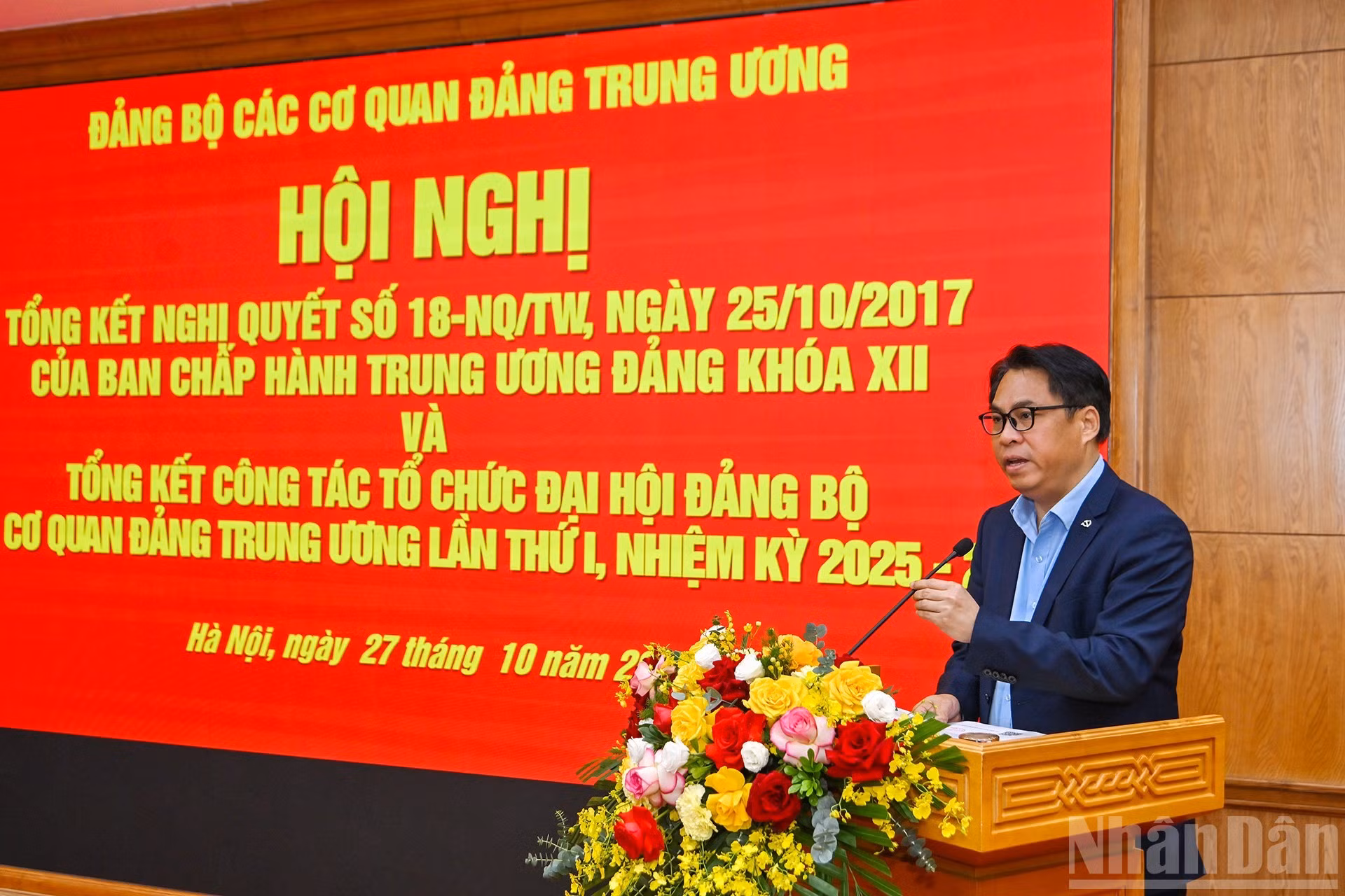 Phan Thang An, subjefe de Comisión de Organización del Comité Central del PCV, habla en la cita.