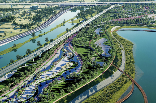 Vista en perspectiva del bulevar panorámico del Río Rojo. Foto: VNA