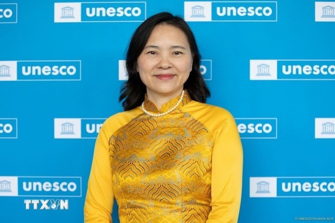 La embajadora Nguyen Thi Van Anh, representante permanente de Vietnam ante la UNESCO (Foto: VNA)