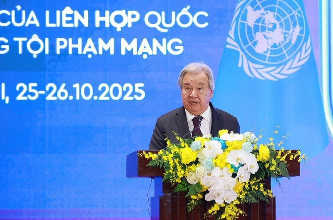 El secretario general de las Naciones Unidas, António Guterres, habla en el evento. (Foto: VNA) El secretario general de las Naciones Unidas, António Guterres, habla en el evento. (Foto: VNA)