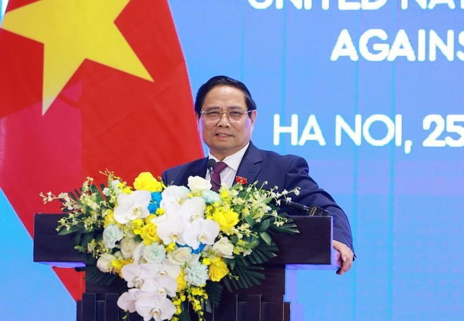 El primer ministro de Vietnam, Pham Minh Chinh, habla en el evento. (Foto: VNA) El primer ministro de Vietnam, Pham Minh Chinh, habla en el evento. (Foto: VNA)