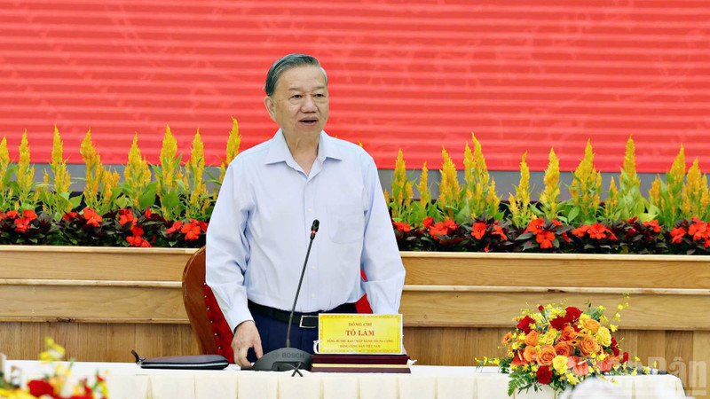 El secretario general del Partido Comunista de Vietnam (PCV), To Lam, en la cita (Fuente: Nhan Dan)