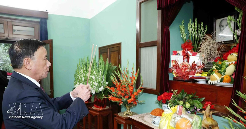 El miembro del Buró Político y miembro permanente del Secretariado del Comité Central del PCV, Tran Cam Tu, rinde tributo al Presidente Ho Chi Minh (Foto: VNA)
