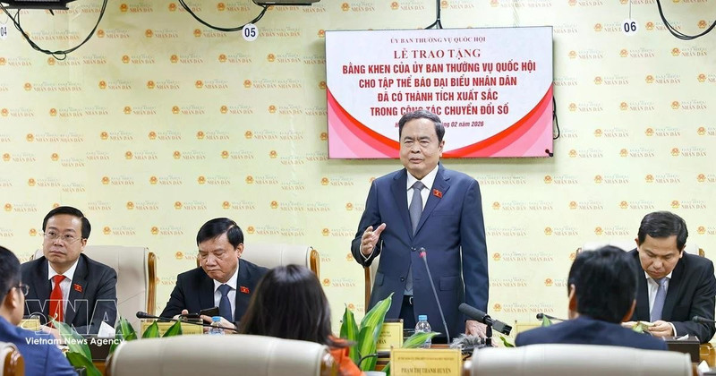 El presidente de la Asamblea Nacional, Tran Thanh Man, habla en la cita (Fuente: VNA)