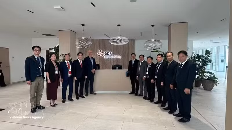 La delegación de Quang Ngai se reúne con los directivos de la Electricidad de Francia (EDF). (Foto: VNA)