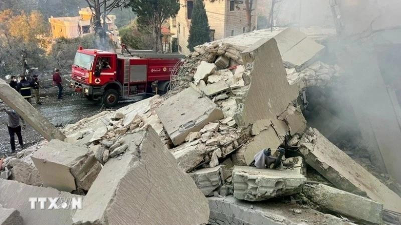 Una casa destruida tras un ataque aéreo israelí en Jbaa, en el sur del Líbano, el 4 de diciembre de 2025. (Foto: Xinhua/VNA)