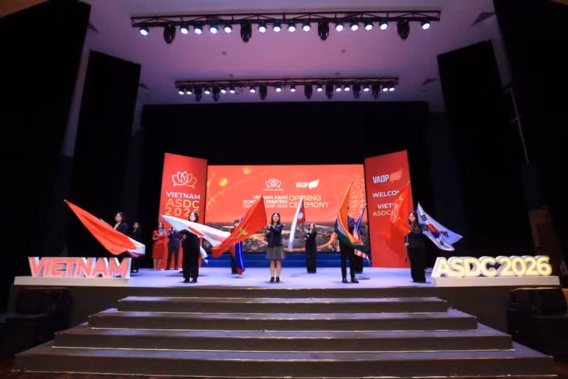 Vista general de la ceremonia inaugural del Campeonato Asiático de Debate Escolar 2026.