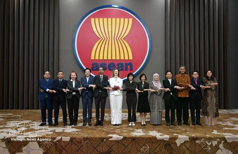 Delegados asisten a la quinta reunión del Comité Conjunto de Cooperación Asean-Reino Unido. (Foto: VNA)