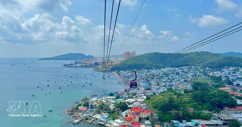 El teleférico de Hon Thom en la zona especial de Phu Quoc, provincia sureña de An Giang (Foto: VNA)