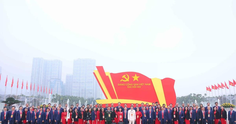 Los delegados al XIV Congreso Nacional del Partido Comunista de Vietnam (Foto: VNA)