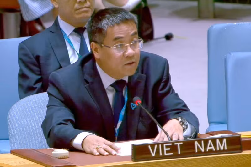 El ministro consejero Nguyen Hai Luu, subjefe de la Misión Permanente de Vietnam ante la ONU (Foto: VOV)