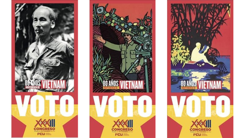 Imagen de Ho Chi Minh en boletas del Congreso del Partido Comunista de Uruguay
