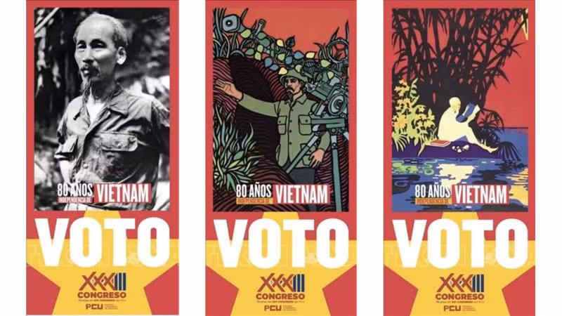 Imagen de Ho Chi Minh en boletas del Congreso del Partido Comunista de Uruguay
