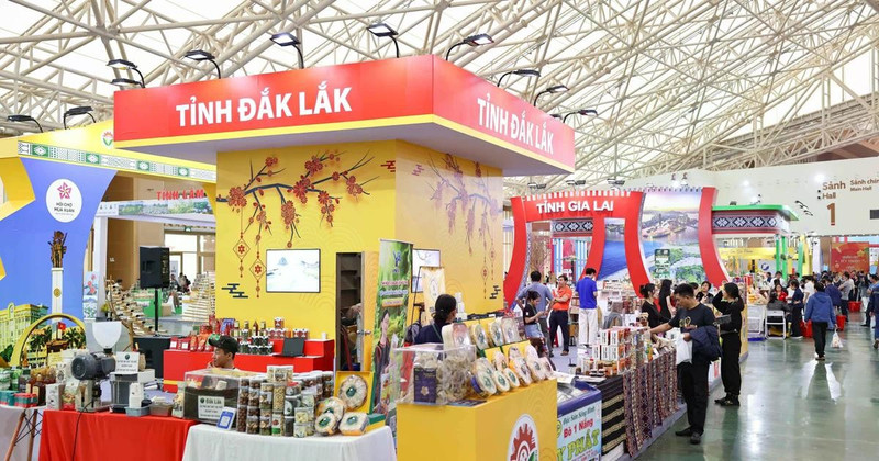 En la feria, se exhiben productos de Tay Nguyen (Altiplanicie Occidental). (Fuente: VNA)