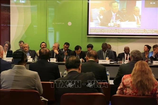 El viceministro Nguyen Hoang Hiep asiste a la Plataforma Global para la Reducción del Riesgo de Desastres (GP2025) en Ginebra, Suiza, el 4 de junio. (Foto: VNA)