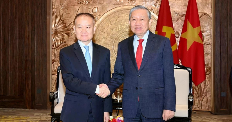 [Foto] Líder partidista de Vietnam recibe a enviado especial del máximo dirigente chino