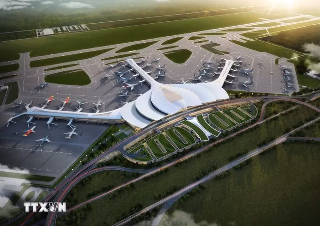 La terminal del Aeropuerto Internacional de Long Thanh está dispuesta para recibir su primer vuelo oficial. (Foto: VNA)