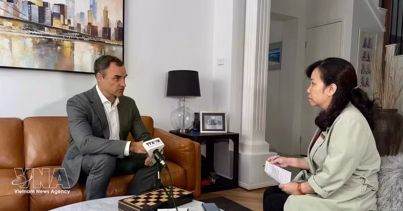 Jarrod Leak, director ejecutivo de la Alianza Australiana para la Productividad Energética, en la entrevista. (Fuente: VNA)