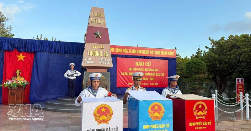 Elecciones en la zona especial de Truong Sa, provincia de Khanh Hoa. (Foto: VNA)