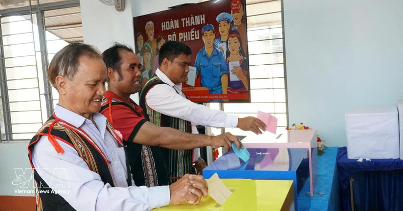 Votantes en la provincia de Gia Lai. (Fuente: VNA)