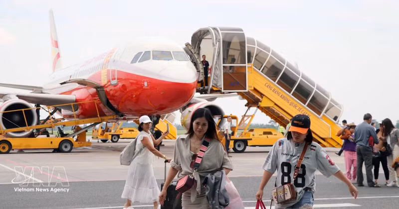 Un avión en el Aeropuerto Internacional Cat Bi, en la ciudad de Hai Phong (Foto: VNA)